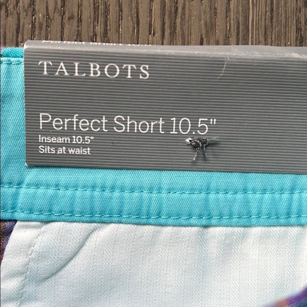 Talbots linen blend perfect short plaid zip fly 4 - Picture 3 of 6